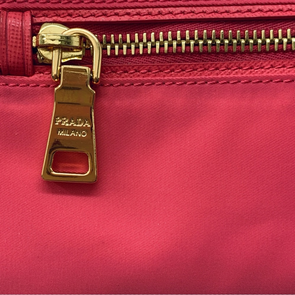 PRADA BN1834 Tessuto Saffiano Nylon Shoulder Bag in Peonia Pink - Picture 8 of 13